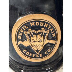 2 Sunset Hill Stoneware Devil Mountain Coffee Co Black Handcrafted Mugs